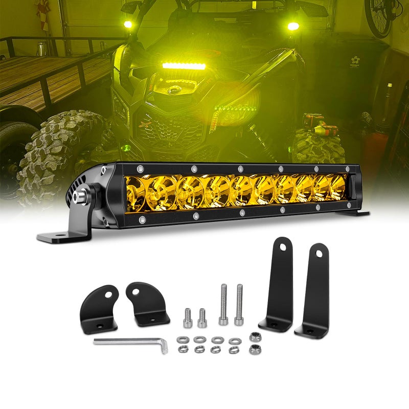 Chelhead ATV Led Light Bar11 Inch Led Driving Light Bar Flood Beam 5400lm Off Road Light Bar Compatible with Trucks Jeep Boat UTV CAN AM ATV Yamaha CFMOTO